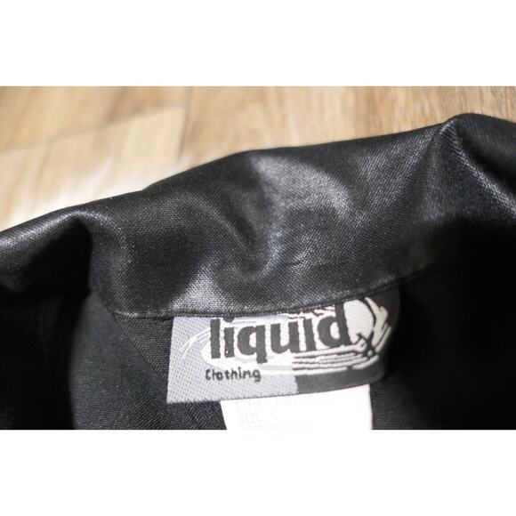 Vintage 90s LIQUID CLOTHING Polyester Shimmery Lightweight Jacket Women Large - Picture 2 of 11